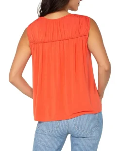 Liverpool Los Angeles Sleeveless Shirred Detail Knit Top Women's