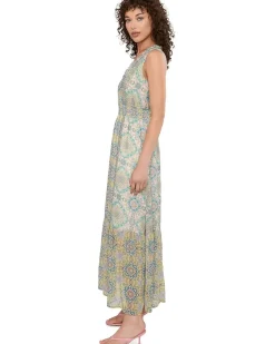 Liverpool Los Angeles Sleeveless Smocked Waist Woven Maxi Dress Women's