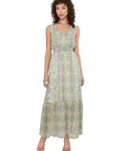 Liverpool Los Angeles Sleeveless Smocked Waist Woven Maxi Dress Women's