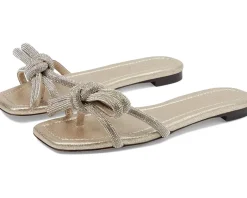 Loeffler Randall Hadley Leather Bow Flat Sandals Women's