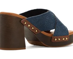 Lucky Brand Casyna Cross Strap Studded Heel Sandals Women's