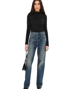 Madewell Coverstitch Turtleneck Drapey Rayon Rib Women's