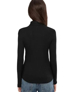 Madewell Coverstitch Turtleneck Drapey Rayon Rib Women's