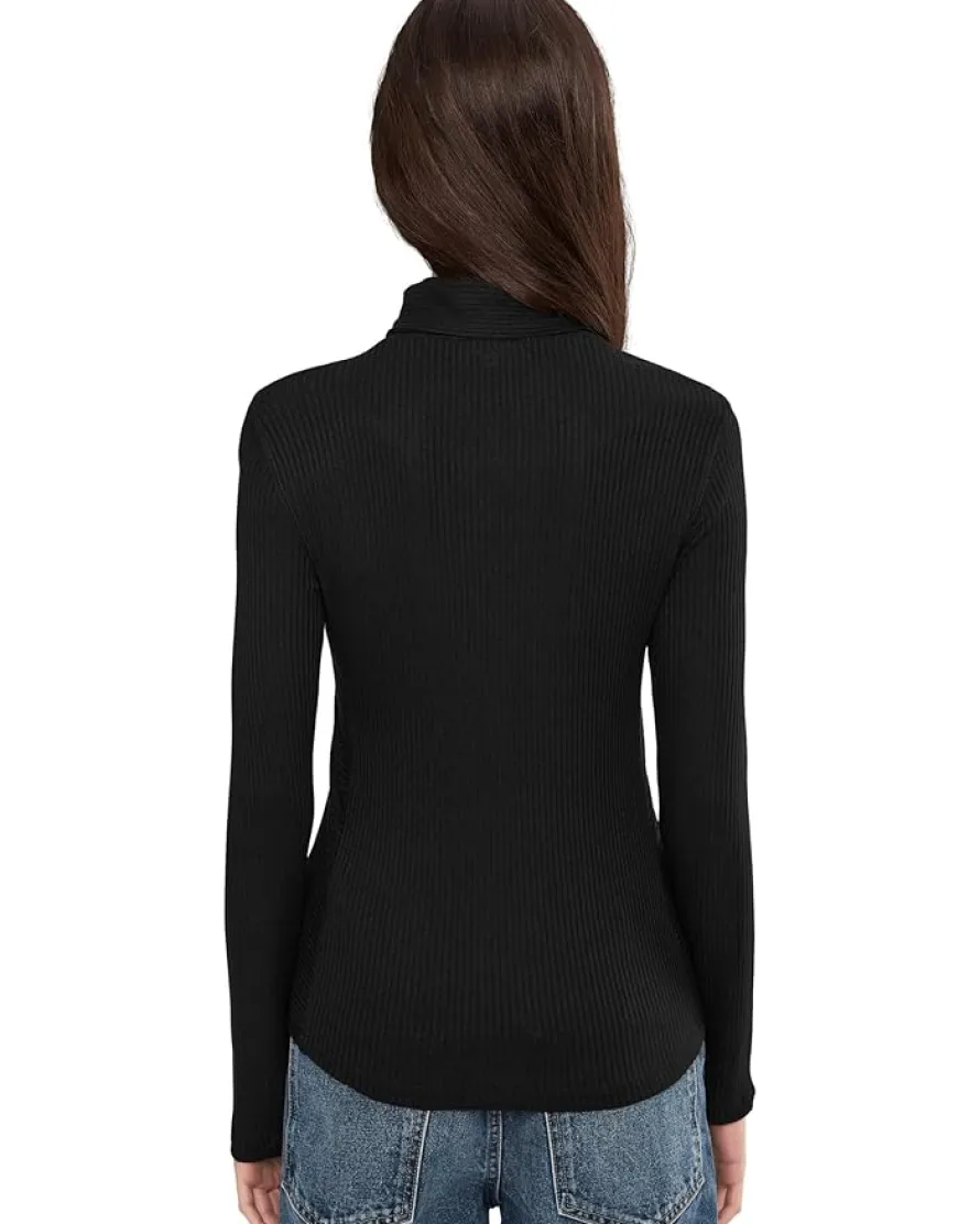 Madewell Coverstitch Turtleneck Drapey Rayon Rib Women's