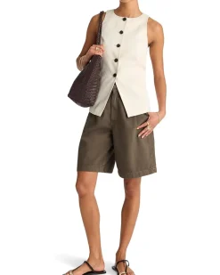Madewell Crewneck Cutaway Vest - Tencel Twill Women's