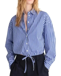 Madewell Drawstring Button-Up Shirt in Poplin Women's