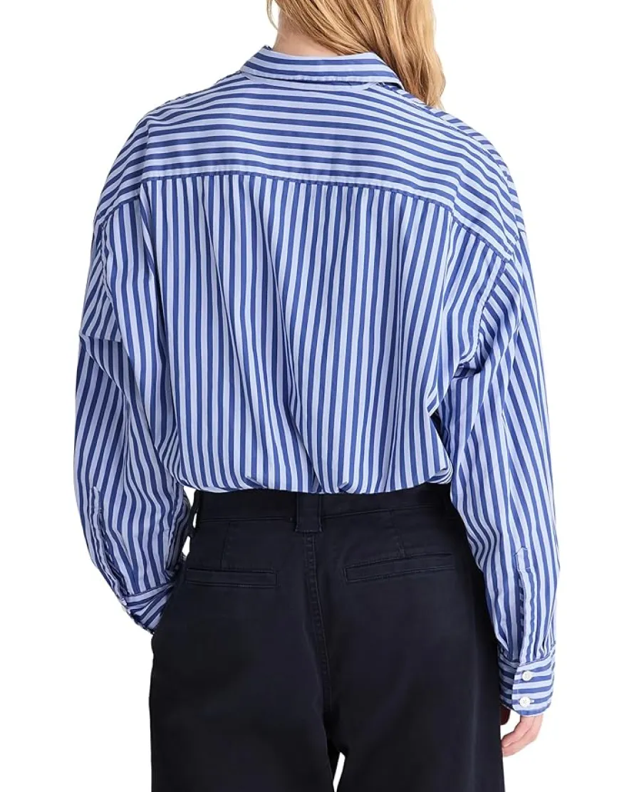 Madewell Drawstring Button-Up Shirt in Poplin Women's