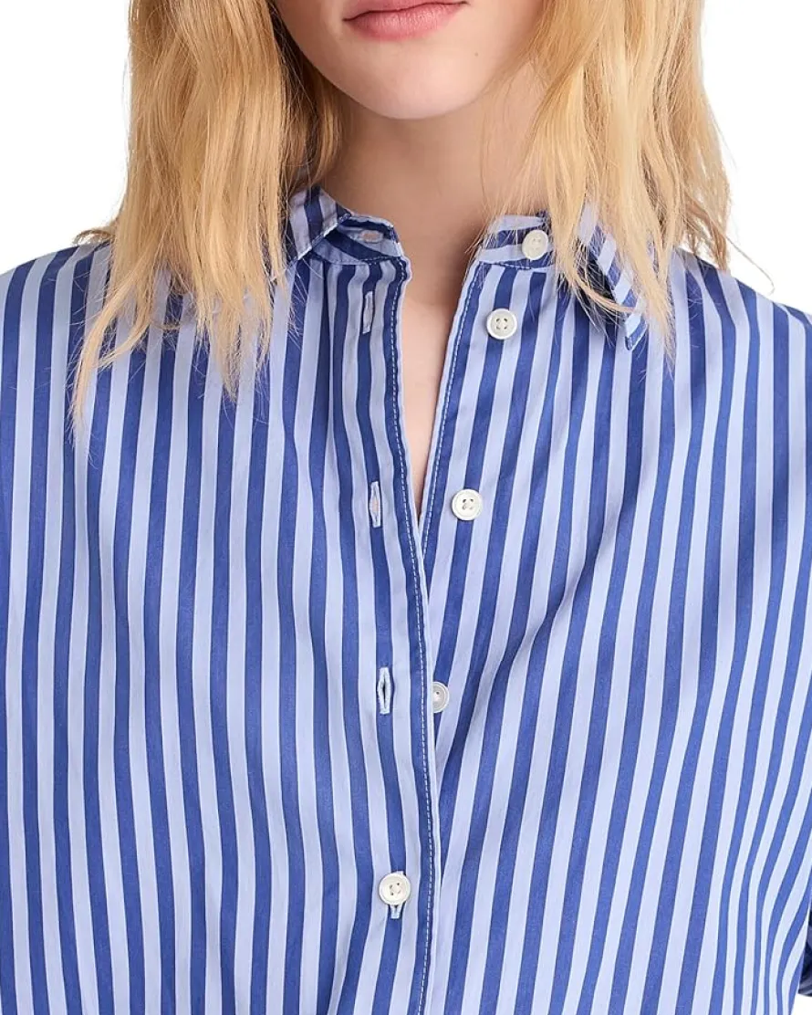 Madewell Drawstring Button-Up Shirt in Poplin Women's