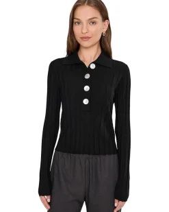 Madewell Merino Silk Wide Rib Abby Polo Women's