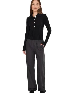 Madewell Merino Silk Wide Rib Abby Polo Women's