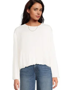 Madewell Peach Long Sleeve Bubble Shirt Women's