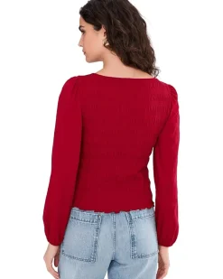 Madewell Smocked Boatneck Top Women's