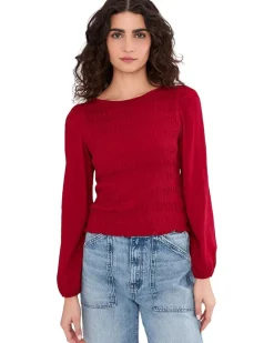 Madewell Smocked Boatneck Top Women's