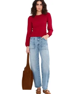 Madewell Smocked Boatneck Top Women's