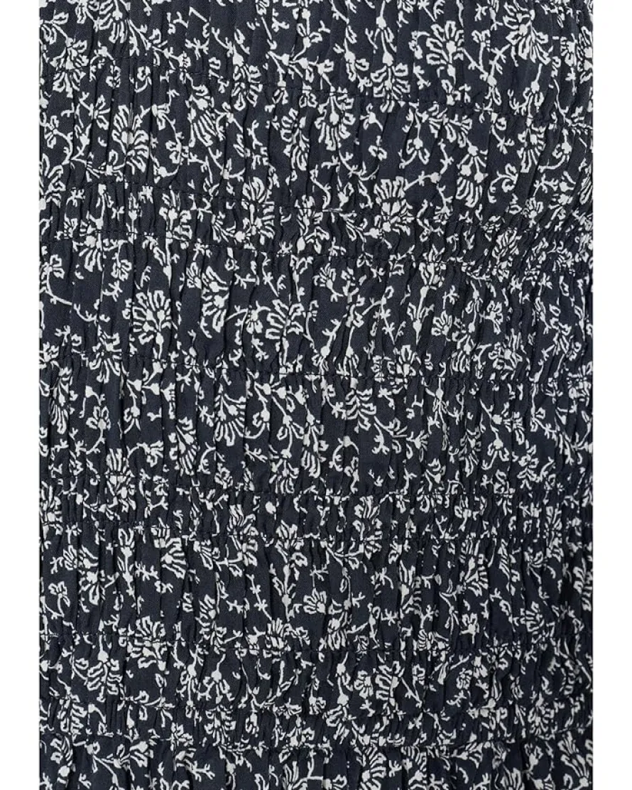Madewell Smocked V-Neck Midi Dress Women's