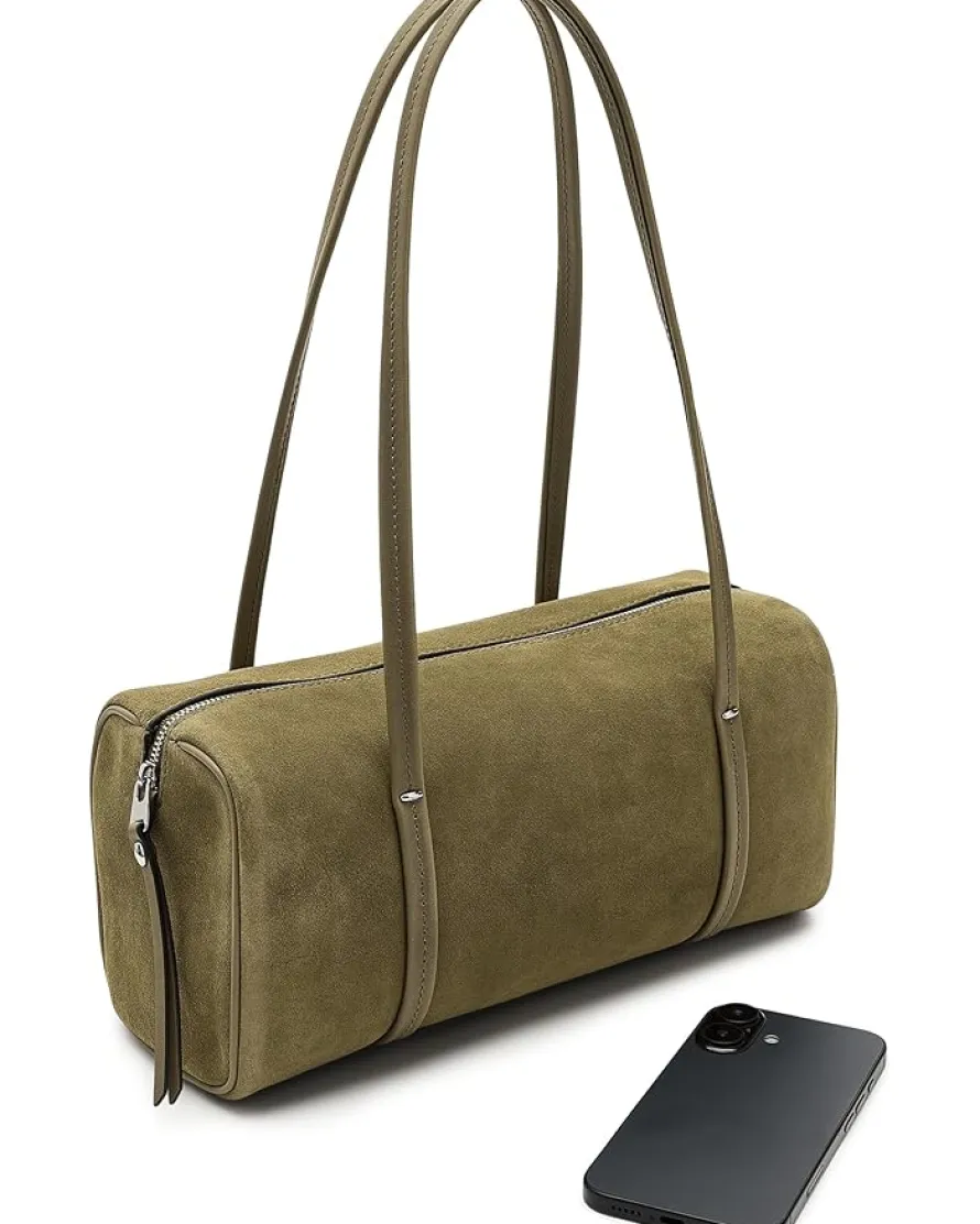 Madewell The Brioche Shoulder Bag in Suede