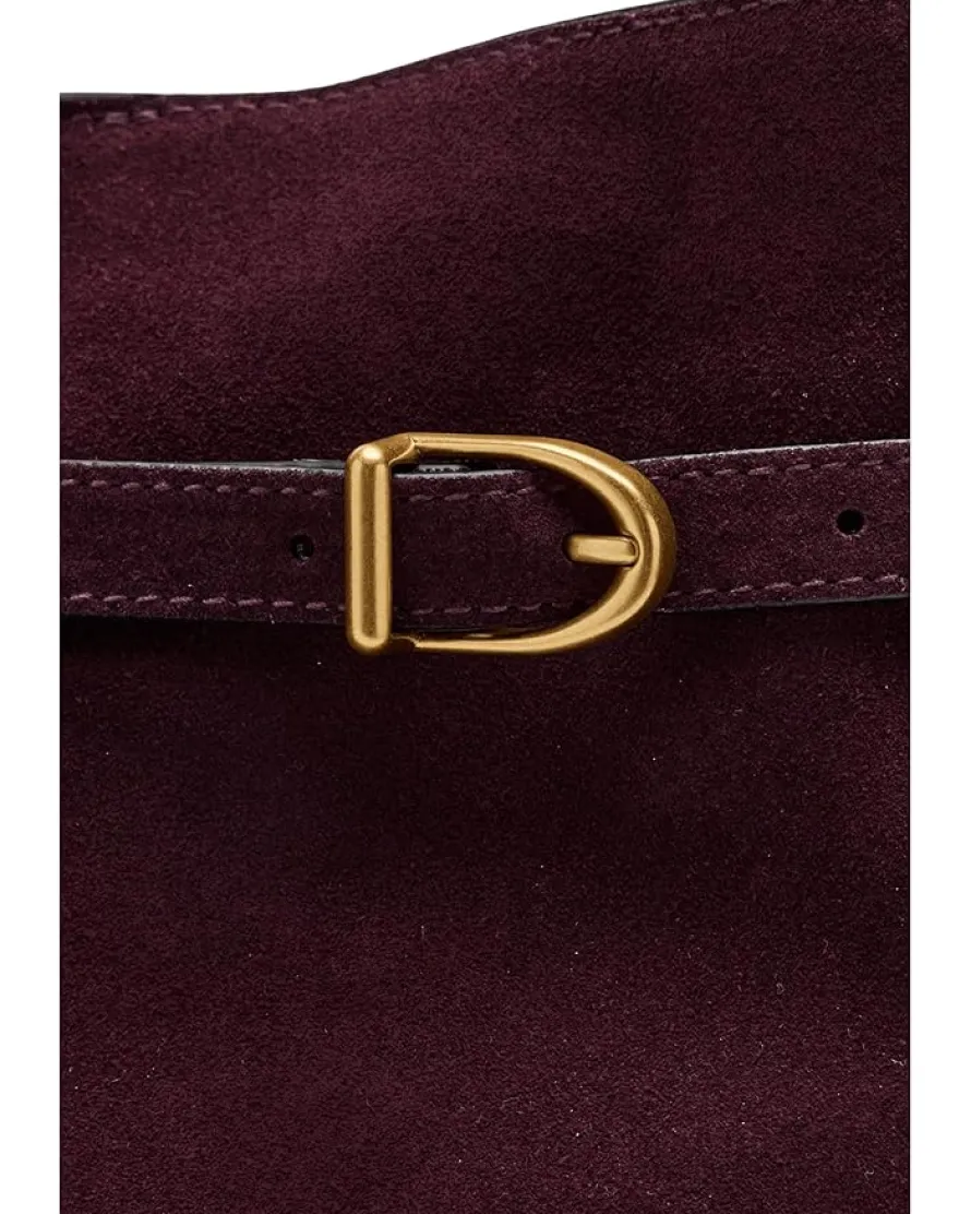 Madewell The Essential Belted Bucket Tote in Suede