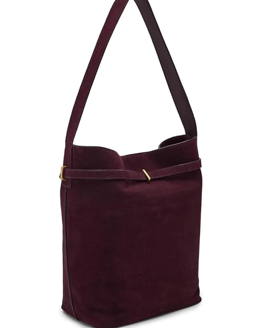 Madewell The Essential Belted Bucket Tote in Suede