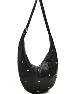 Madewell The Essential Curve Shoulder Bag in Studded Suede