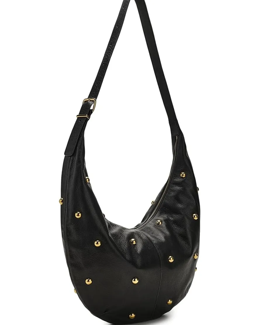 Madewell The Essential Curve Shoulder Bag in Studded Suede