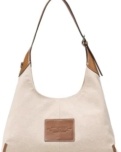 Marc Jacobs The Canvas And Leather Belted Sack Bag