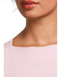 Michael Stars Asha 3/4 Sleeve Straight Neck Top Women's