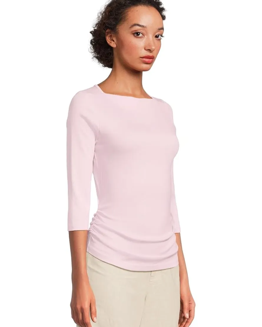Michael Stars Asha 3/4 Sleeve Straight Neck Top Women's