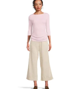 Michael Stars Asha 3/4 Sleeve Straight Neck Top Women's