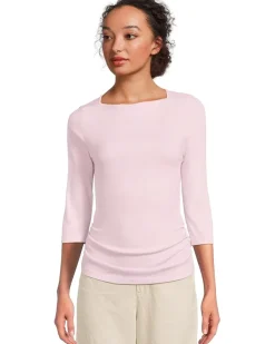 Michael Stars Asha 3/4 Sleeve Straight Neck Top Women's