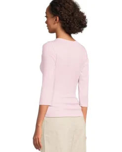 Michael Stars Asha 3/4 Sleeve Straight Neck Top Women's