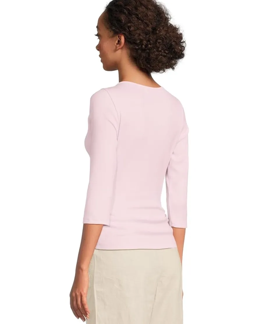 Michael Stars Asha 3/4 Sleeve Straight Neck Top Women's