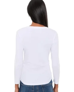 Michael Stars Enid 3/4 Sleeve V-Neck Crop Tee Women's