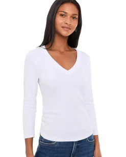 Michael Stars Enid 3/4 Sleeve V-Neck Crop Tee Women's