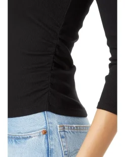 Michael Stars Enid 3/4 Sleeve V-Neck Crop Tee Women's