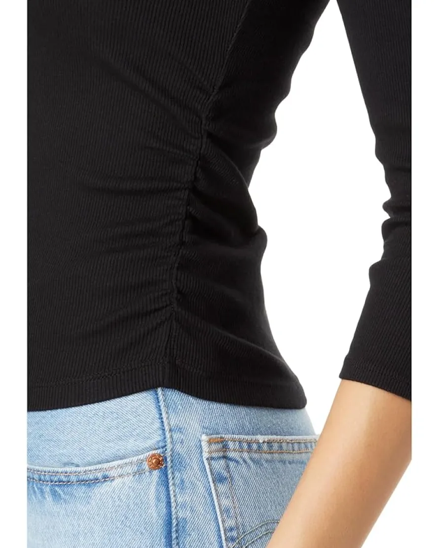 Michael Stars Enid 3/4 Sleeve V-Neck Crop Tee Women's