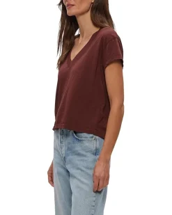 Michael Stars Harlan Cropped V-Neck Tee Women's