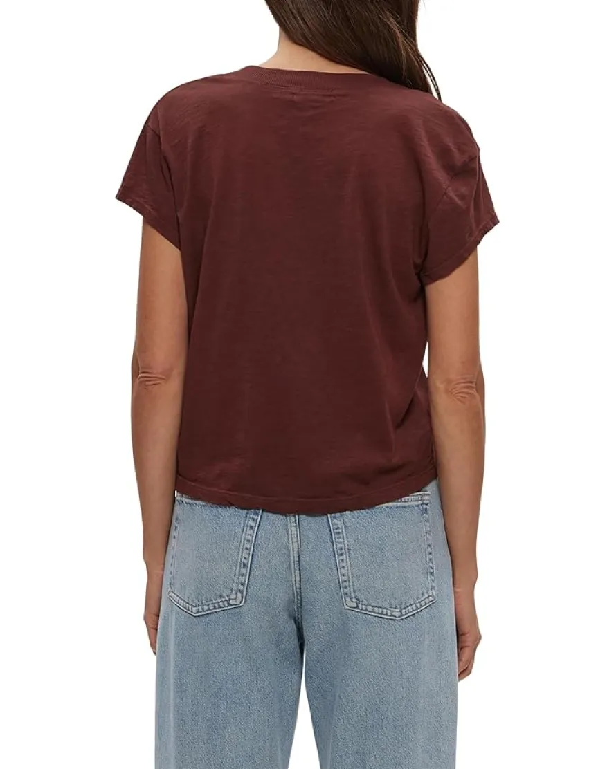Michael Stars Harlan Cropped V-Neck Tee Women's
