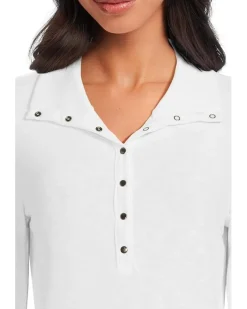 Michael Stars Issa Rib Mix Henley Women's