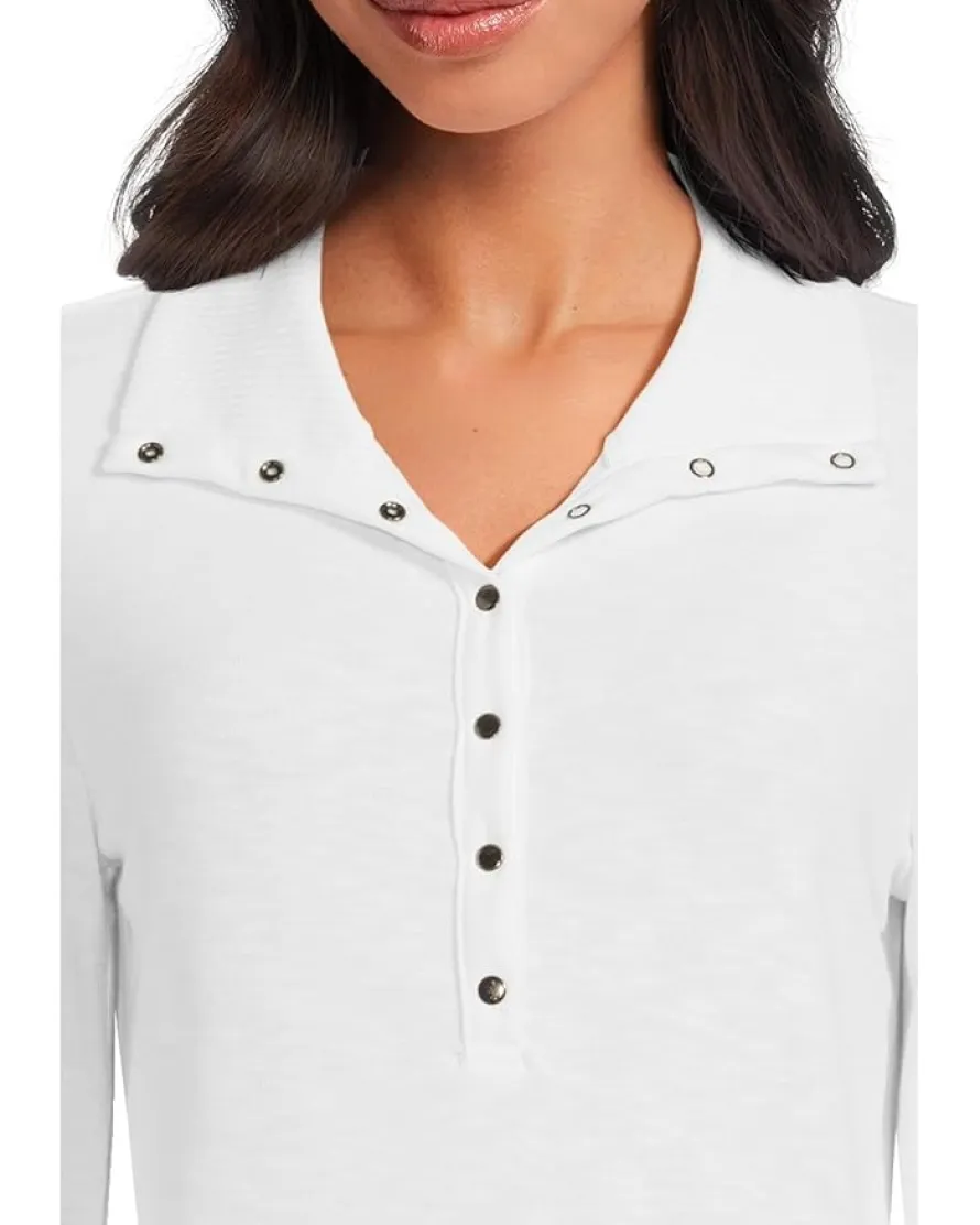 Michael Stars Issa Rib Mix Henley Women's