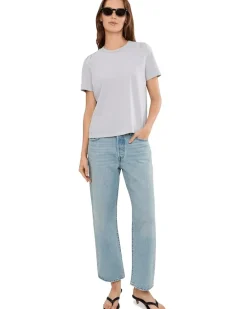Michael Stars Jacee Shirred Shoulder Tee Women's