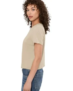 Michael Stars Jackie Raw Edge Crew Neck Tee Women's
