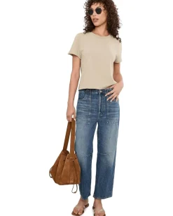 Michael Stars Jackie Raw Edge Crew Neck Tee Women's