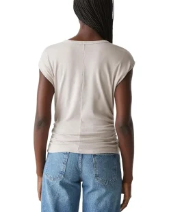 Michael Stars Joni Crew Neck Power Shoulder Top Women's