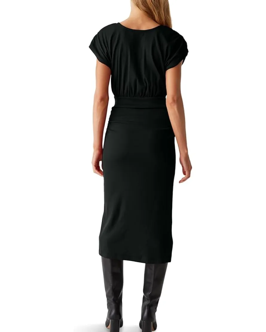 Michael Stars Pippa Gathered Empire Midi Dress Women's