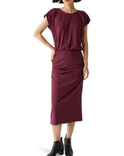 Michael Stars Pippa Gathered Empire Midi Dress Women's