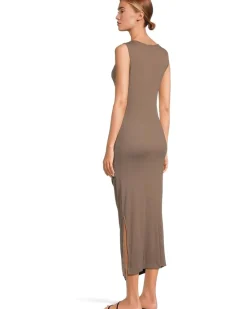 Michael Stars Reign Knife Neck Midi Pleated Dress Women's