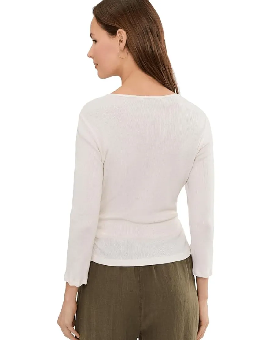 Michael Stars Sylvie V-Neck Shirred Sides Tee Women's