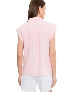 Mod-o-doc Gauze Sleeveless Henley Shirt Women's