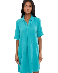 Mod-o-doc Gauze 1/2 Sleeve Swing Shirtdress Women's