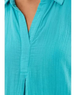 Mod-o-doc Gauze 1/2 Sleeve Swing Shirtdress Women's